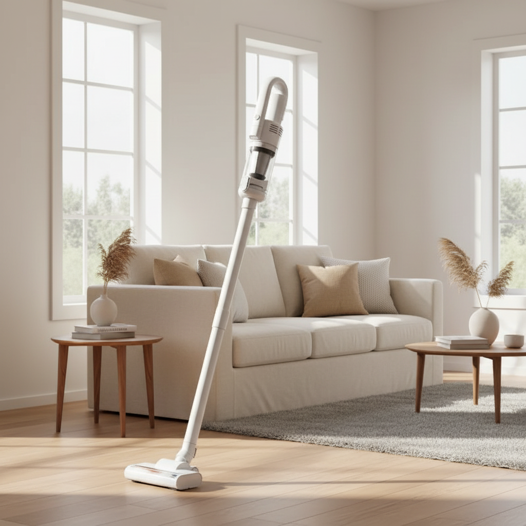 Cordless Car & Home Vacuum Cleaner 6000Pa – 50W Handheld, USB-C Rechargeable, HEPA Filter | White & Black
